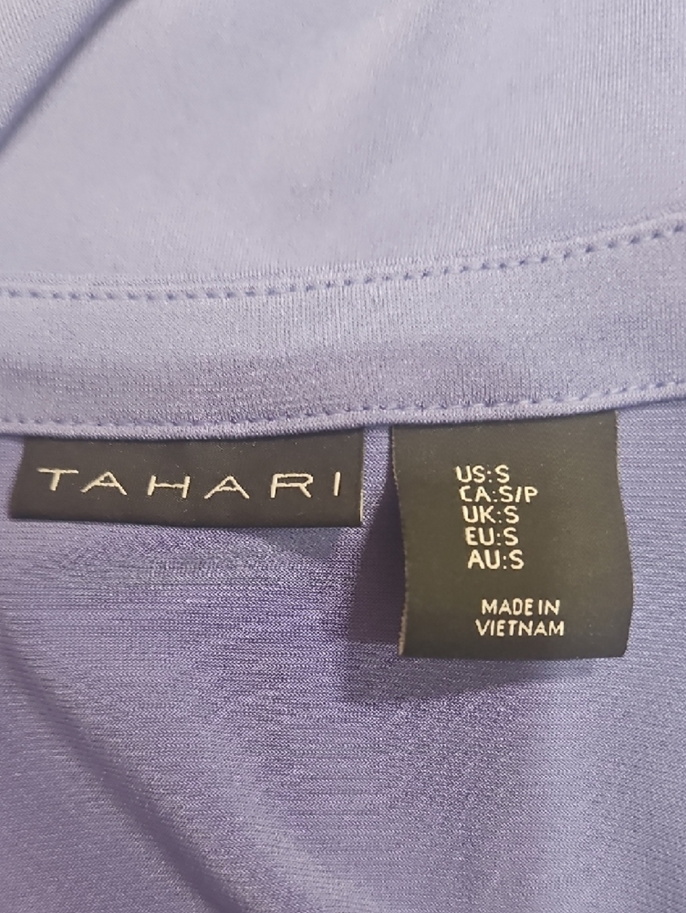 Tahari Lavender Short-Sleeve Faux-Wrap Top - Picture 3 of 4